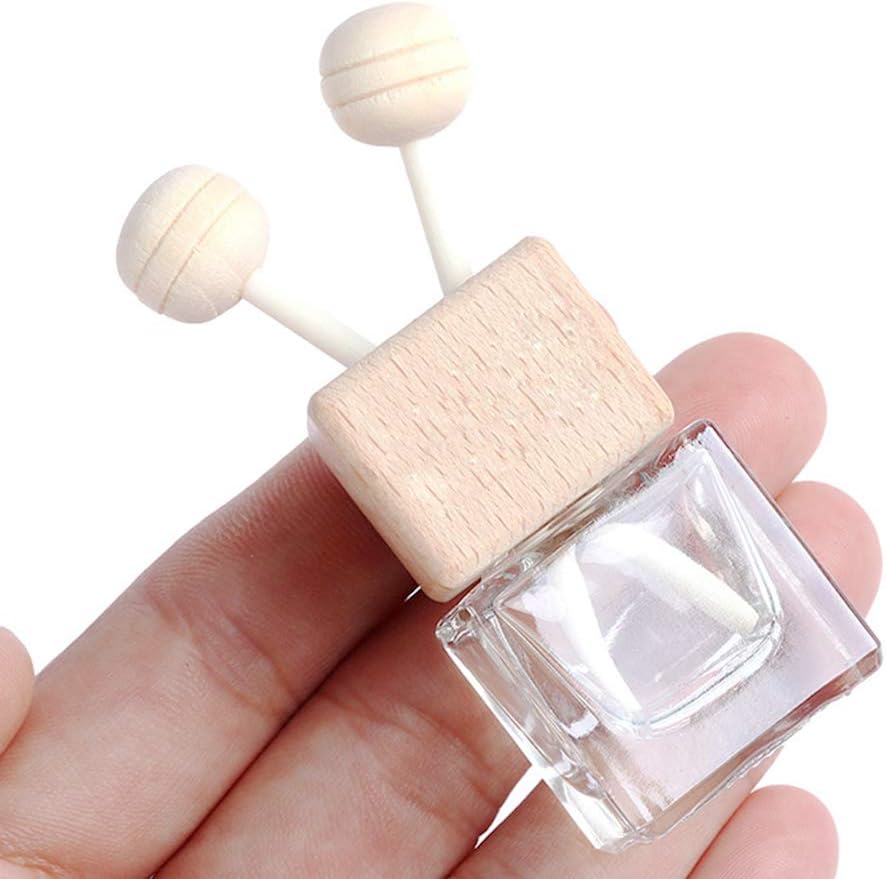 10 Pack,8ml Clear Glass Car Air Freshener Perfume Clip Diffuser,Empty Essential Oil Perfume Vials