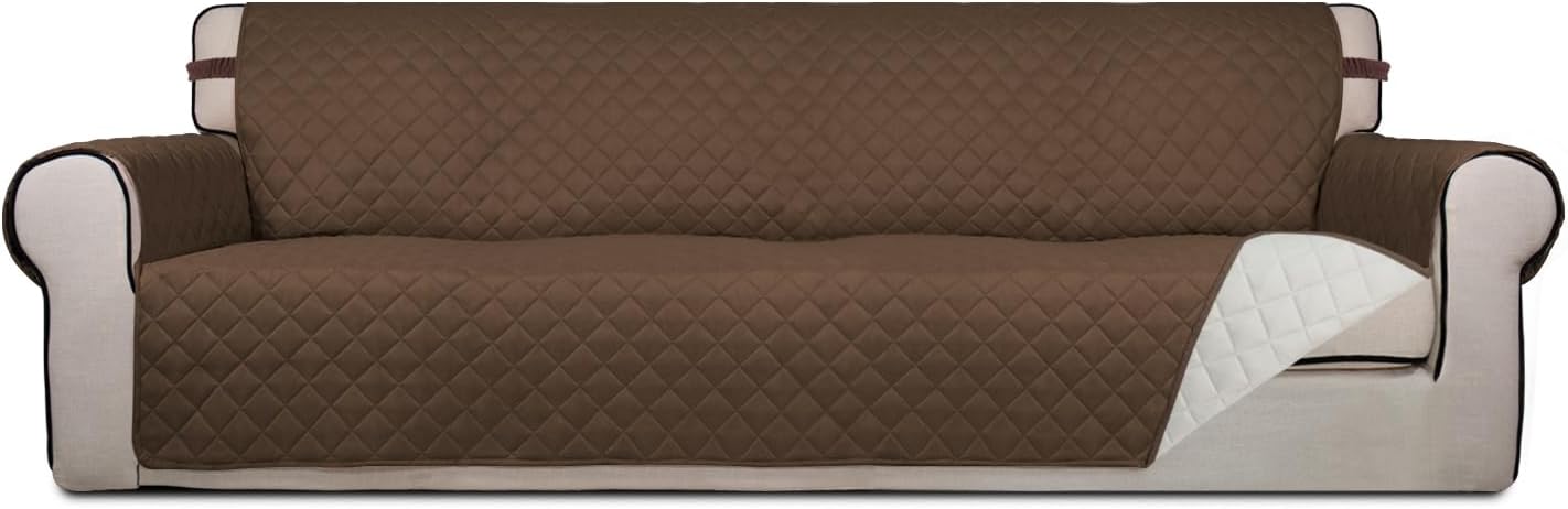 PureFit Reversible Quilted Sofa Cover, Water Resistant Slipcover Furniture Protector, Washable