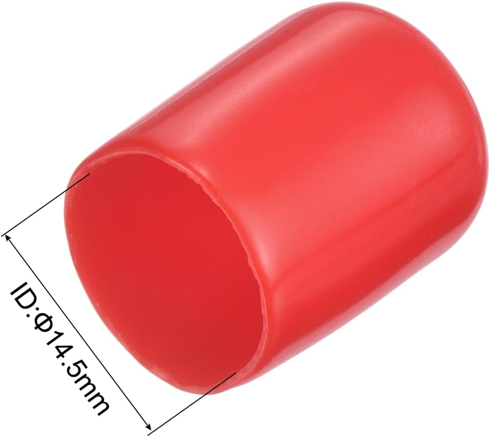 uxcell 20pcs Rubber End Caps 14.5mm ID Vinyl Round Tube Bolt Cap Cover Thread Protectors Red