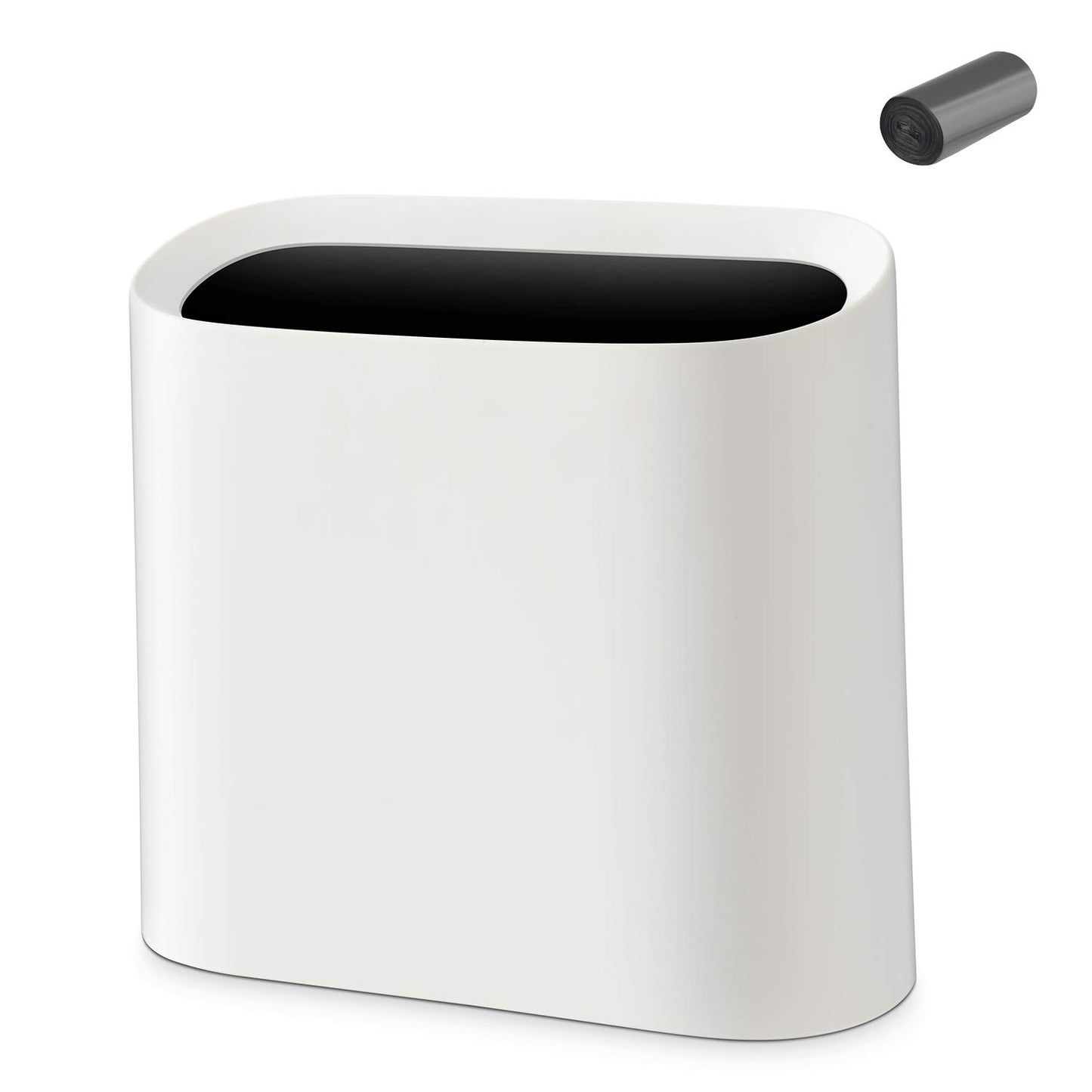 SUBEKYU 2.3 Gal Trash Can for Bathroom,Small Office Garbage Can for Kitchen,Slim Rectangular Waste