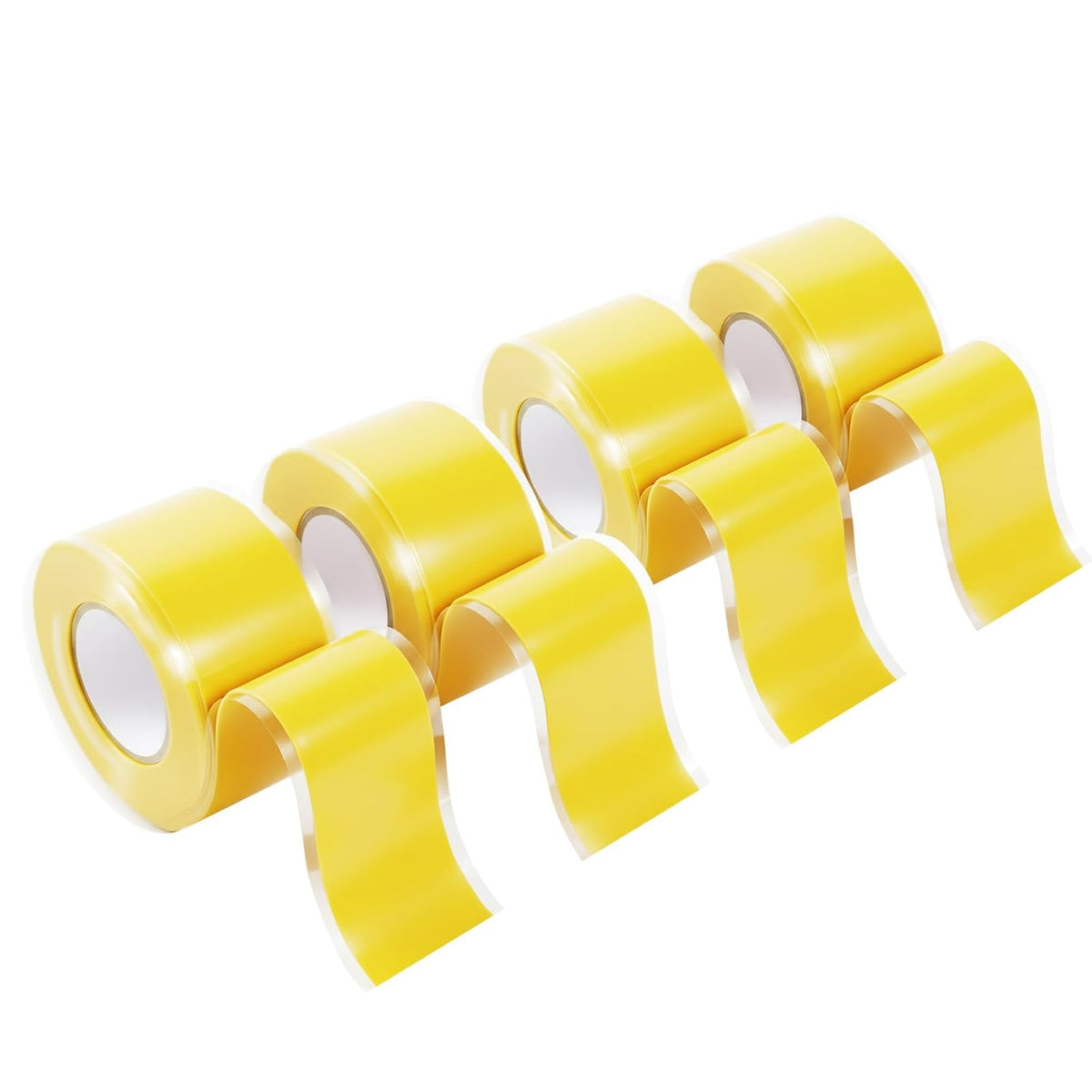 Self Fusing Silicone Tape 4 Rolls 1 in x 10' Yellow Waterproof Rescue Tape Rubber Leak Silicone