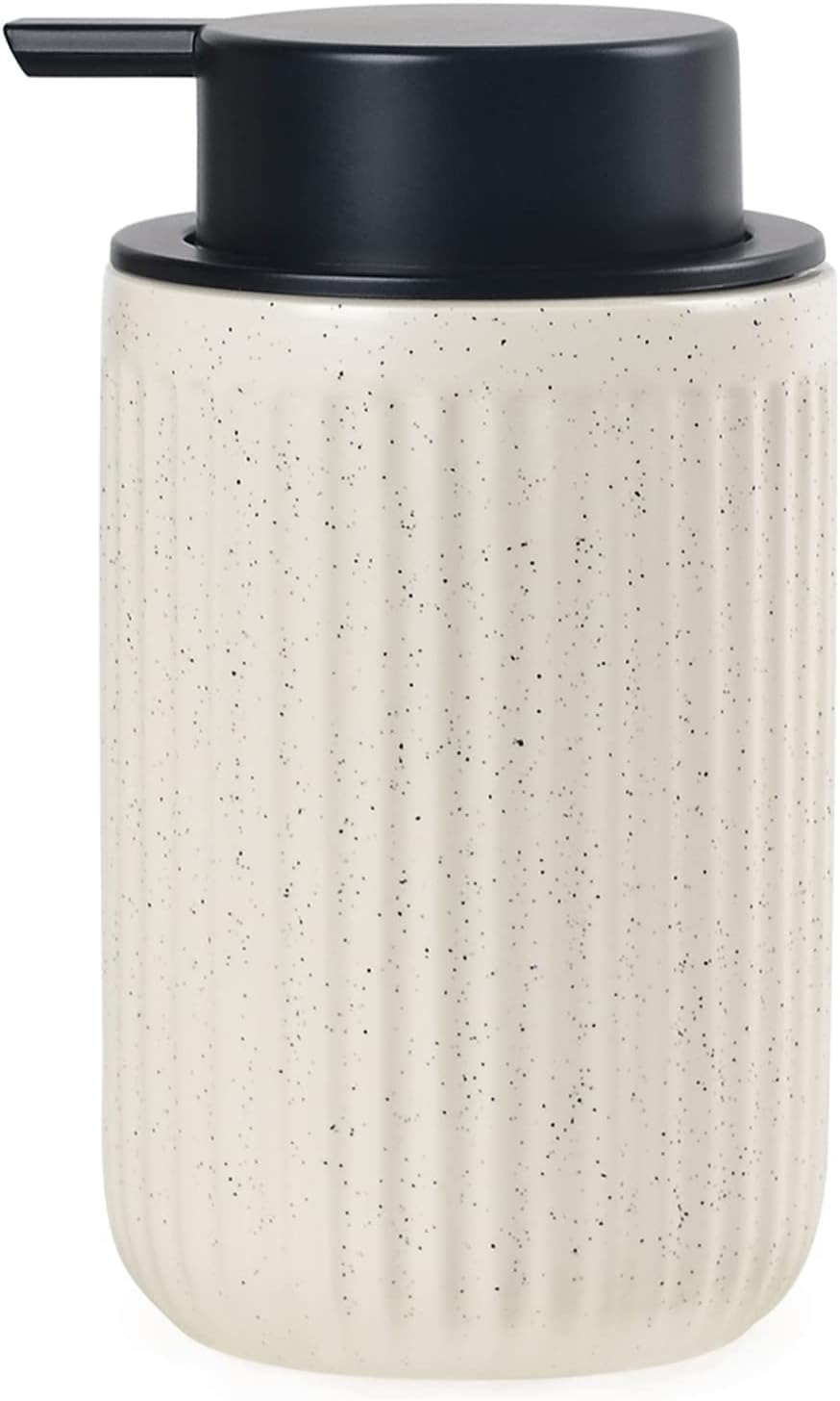 BosilunLife Foam Hand Soap Dispenser - Ceramic Foaming Soap Dispenser for Bathroom 12oz Refillable