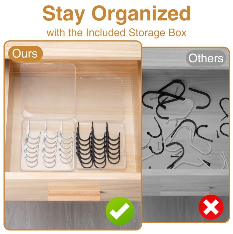 10Pcs Wall Hooks, Black Metal Coat and Towel Hooks, Holds Up to 40 lbs