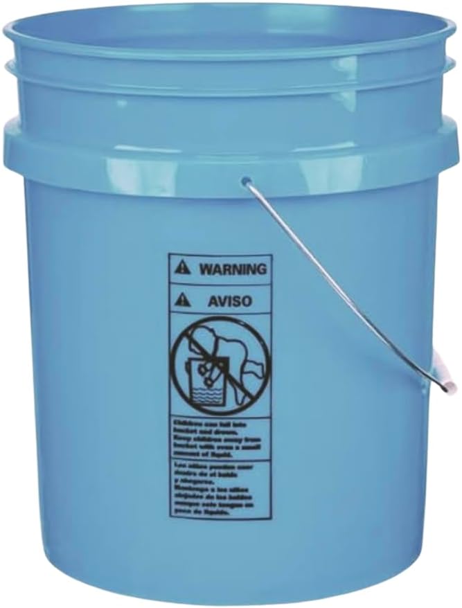 House Naturals 5 Gallon Premium HPDE Plastic Bucket - Made in USA Food Grade Storage Container, BPA