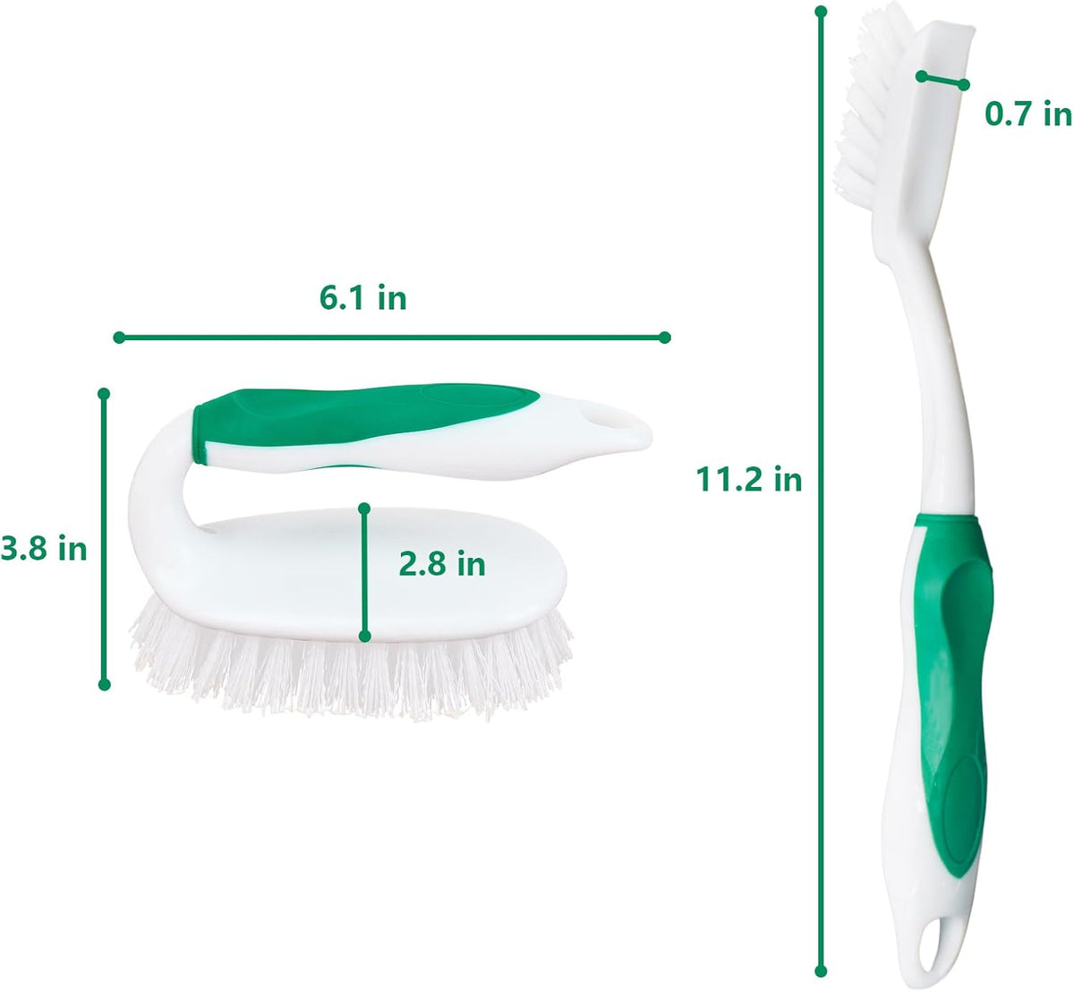 Scrub Brush Set, 4 Pack Deep Cleaning Brush Kit - 2 Scrub Brush, 2 Tile & Grout Brush with Built-in