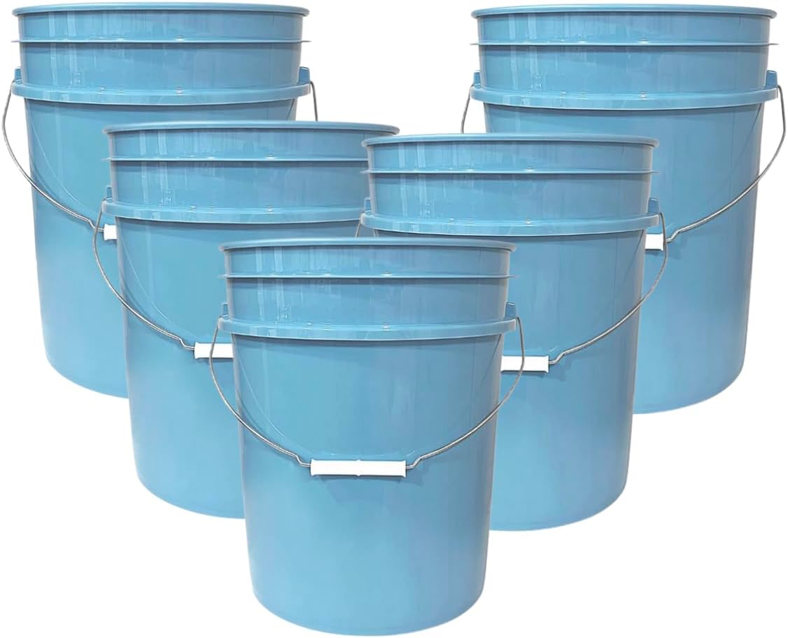 House Naturals 5 Gallon Premium HPDE Plastic Bucket Without The lid - Made in USA Food Grade