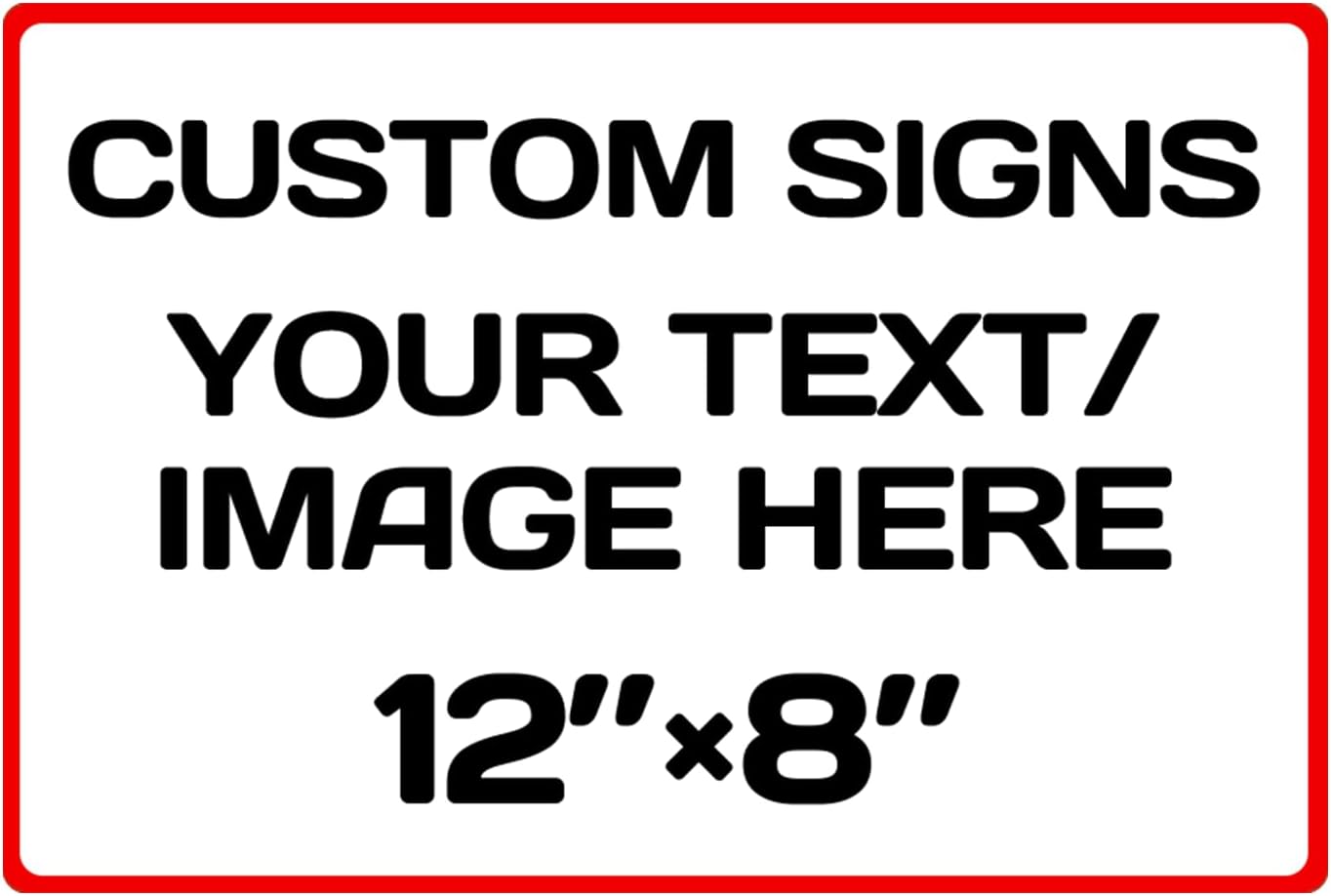 Aluminum Weatherproof Metal Sign Multiple Sizes Custom Personalized Text And picture Here, Black