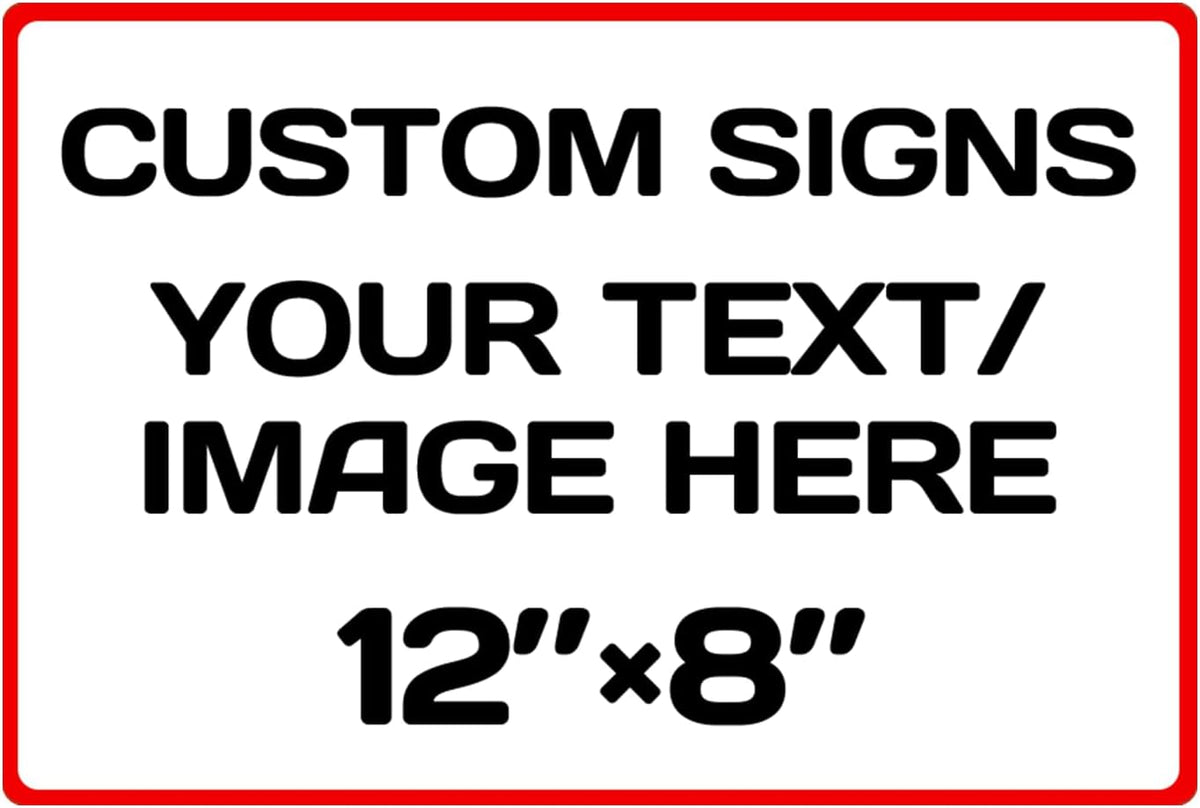 Aluminum Weatherproof Metal Sign Multiple Sizes Custom Personalized Text And picture Here, Black