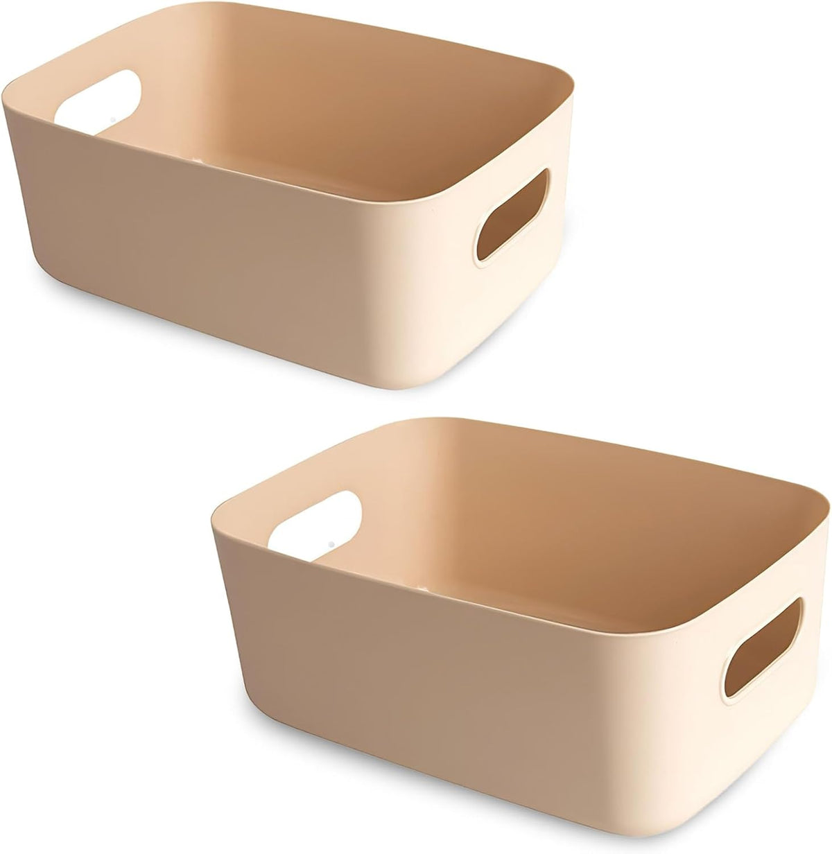 COVRA 2-Pack Plastic Storage Bins, Small Storage Baskets, Organizers for Home & Office, 9.6 x 6.3 x