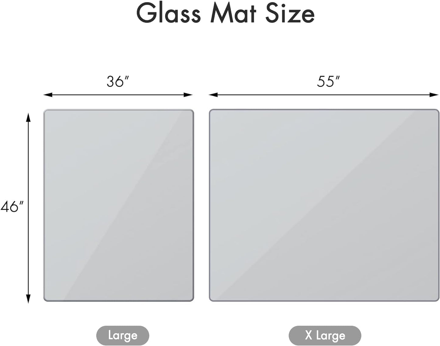 GLSLAND 36" x 46" Tempered Glass Chair Mat Heavy-Duty Floor Protector for Carpet & Hard Floors