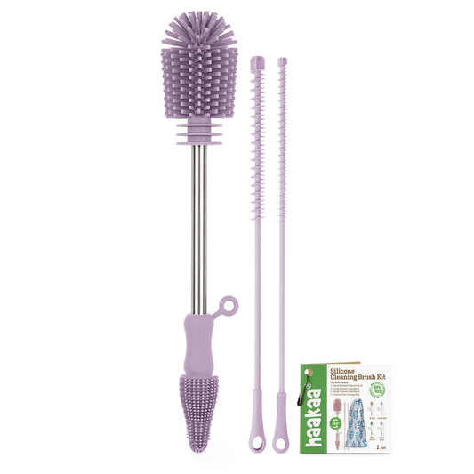 haakaa Silicone Cleaning Brush Kit - Baby Bottle Brush Cleaner for Breast Pump,Nipple,Breast Milk