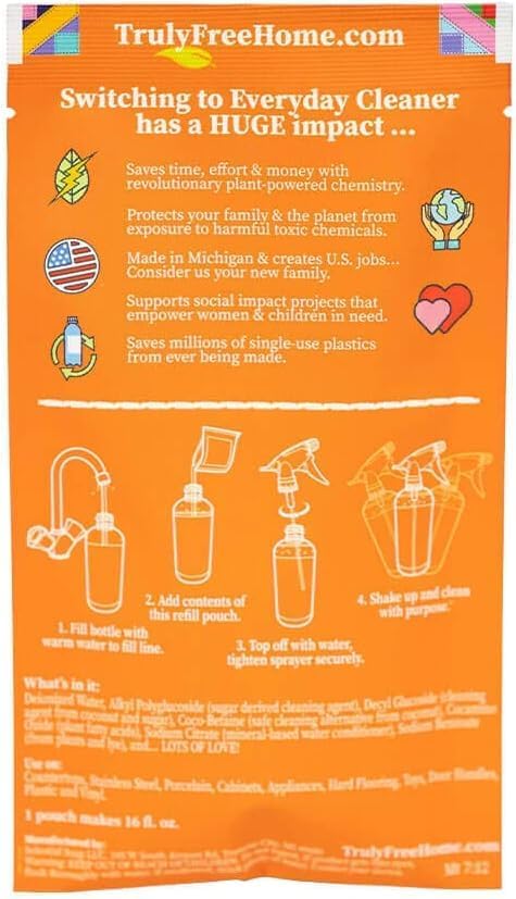 Truly Free Everyday Cleaner - Multipurpose Cleaner Spray, Kitchen Counter Cleaner, Natural Cleaning