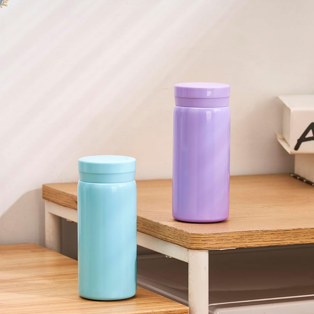 Mini Thermos Cute Water Bottle - 7 oz Tiny Insulated Vacuum 18/10 Stainless Steel Small Flask