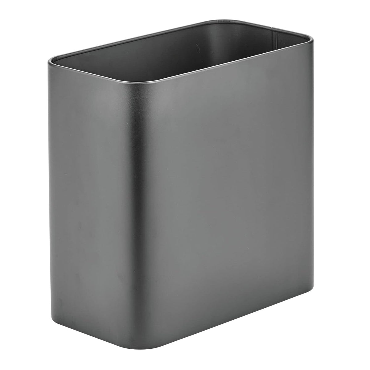 mDesign Small Metal 2.4 Gallon/9 Liter Trash Can Wastebasket Garbage Bin for Bathroom, Slim Rubbish