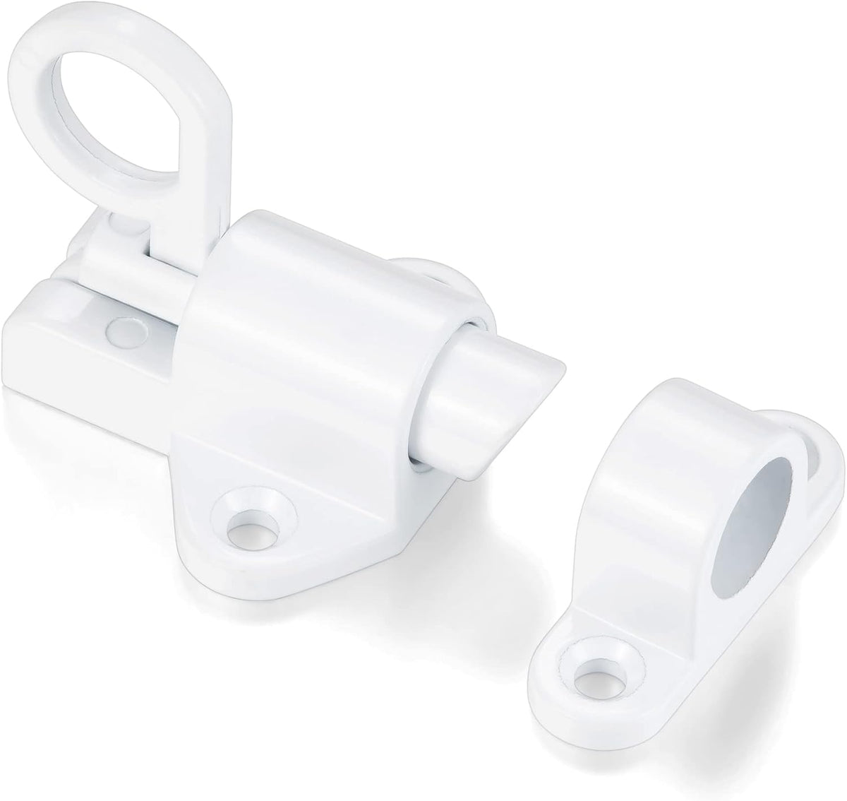 4 Packs Self-Closing Latches，White Spring Door Lock，Resilient Bolt Latch Aluminum Alloy Safety