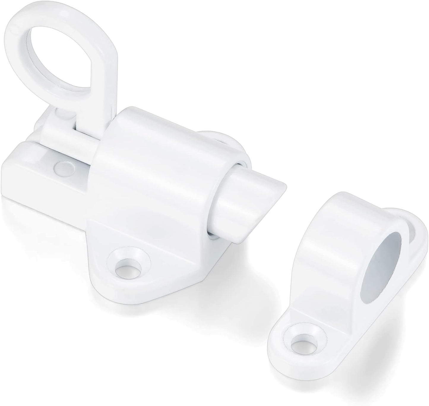 5 Packs Self-Closing Latches，White Spring Door Lock，Resilient Bolt Latch Aluminum Alloy Safety