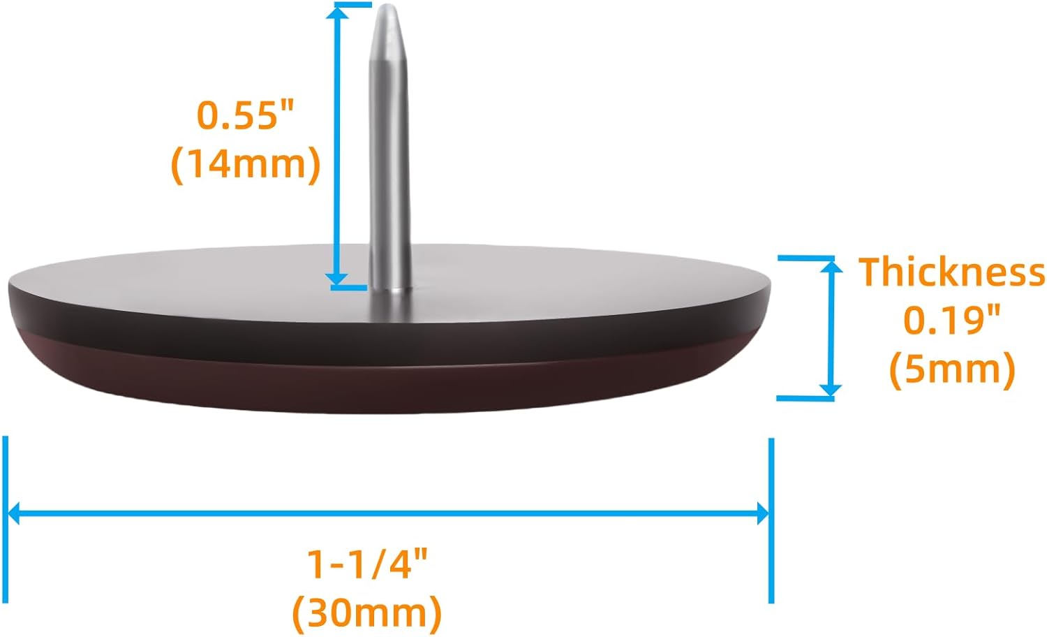 Furniture Glides Sliders-Furnigear PTFE (Teflon) Chair Leg Movers Sliders for Carpet and Hardwood