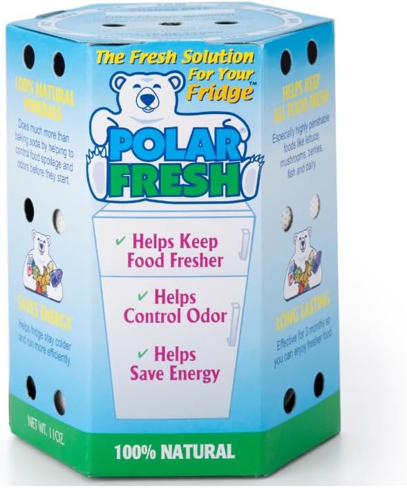 All-in-1 Refrigerator Deodorizer & Produce Saver by Polar Fresh – Fridge Odor Eliminator, Ethylene