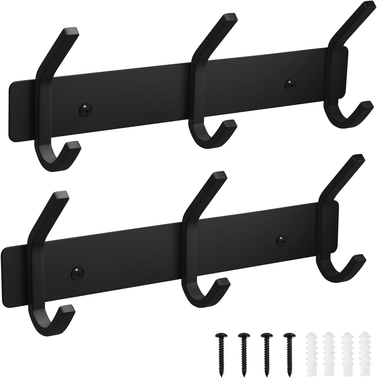 VAEHOLD 2PACK Coat Hooks Wall Hook for Hanging Clothes Robes Towels Hats Heavy Duty Coat Hanger