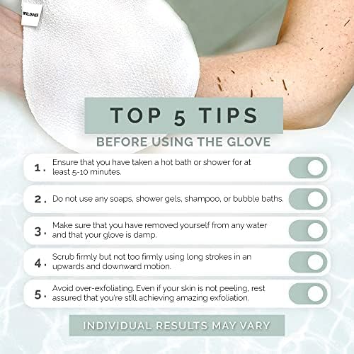 Wildpier Beauty Exfoliating Glove 2 Pack Mitt Body Scrub for Bath Shower Spa Hand Exfoliator