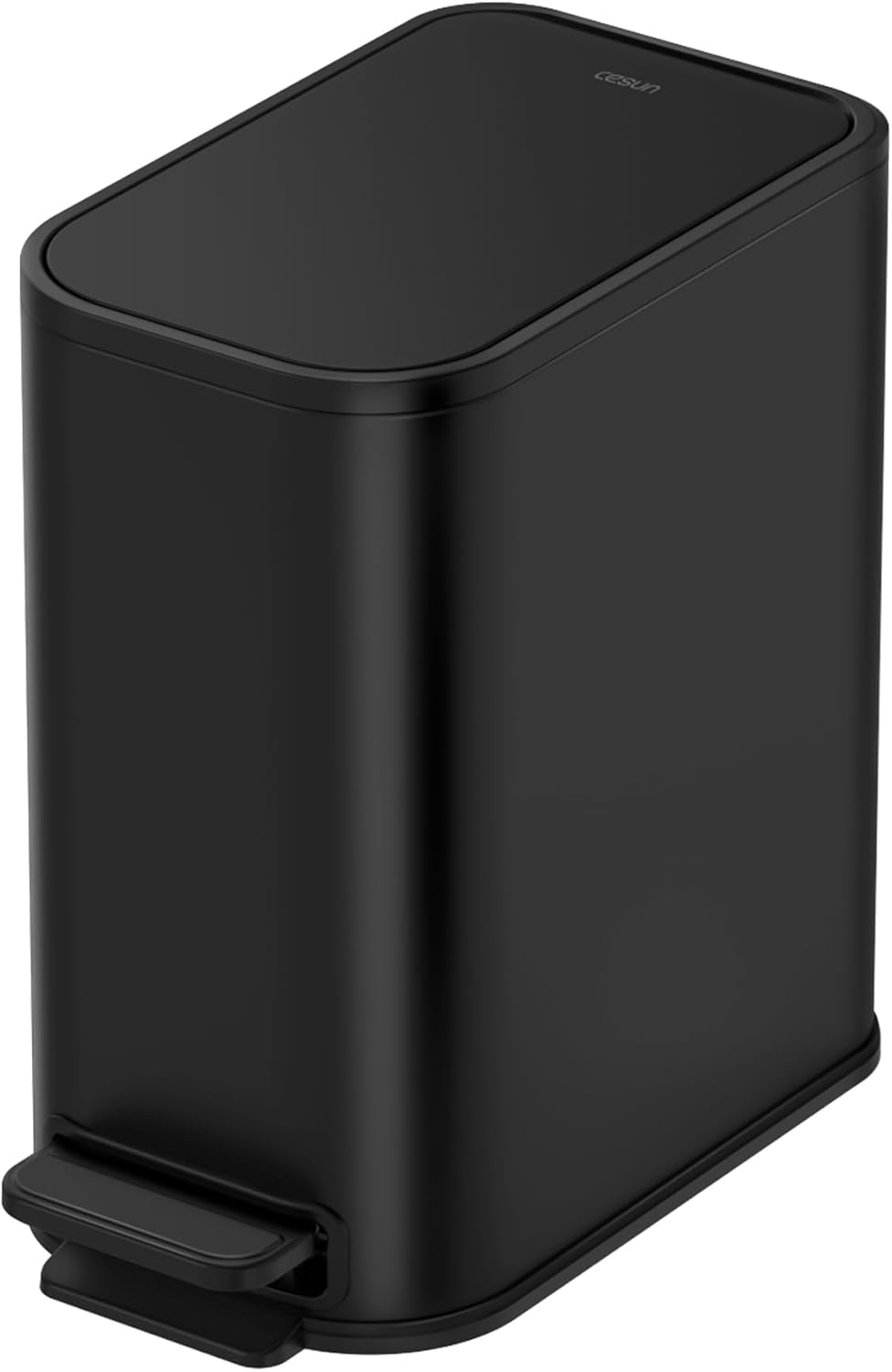 Cesun Small Bathroom Trash Can with Lid Soft Close, Step Pedal, 5 Liter / 1.3 Gallon Stainless