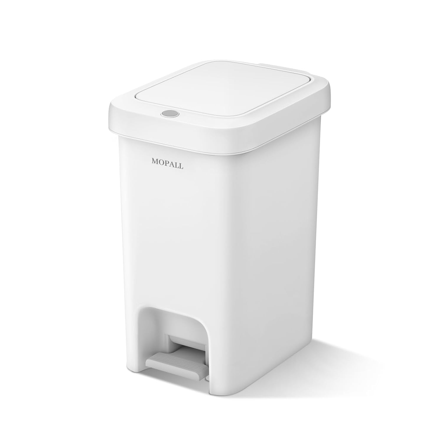 MOPALL Small Bathroom Trash Can with Lid Soft Close, Garbage Can with Press Top Lid & Foot Pedal