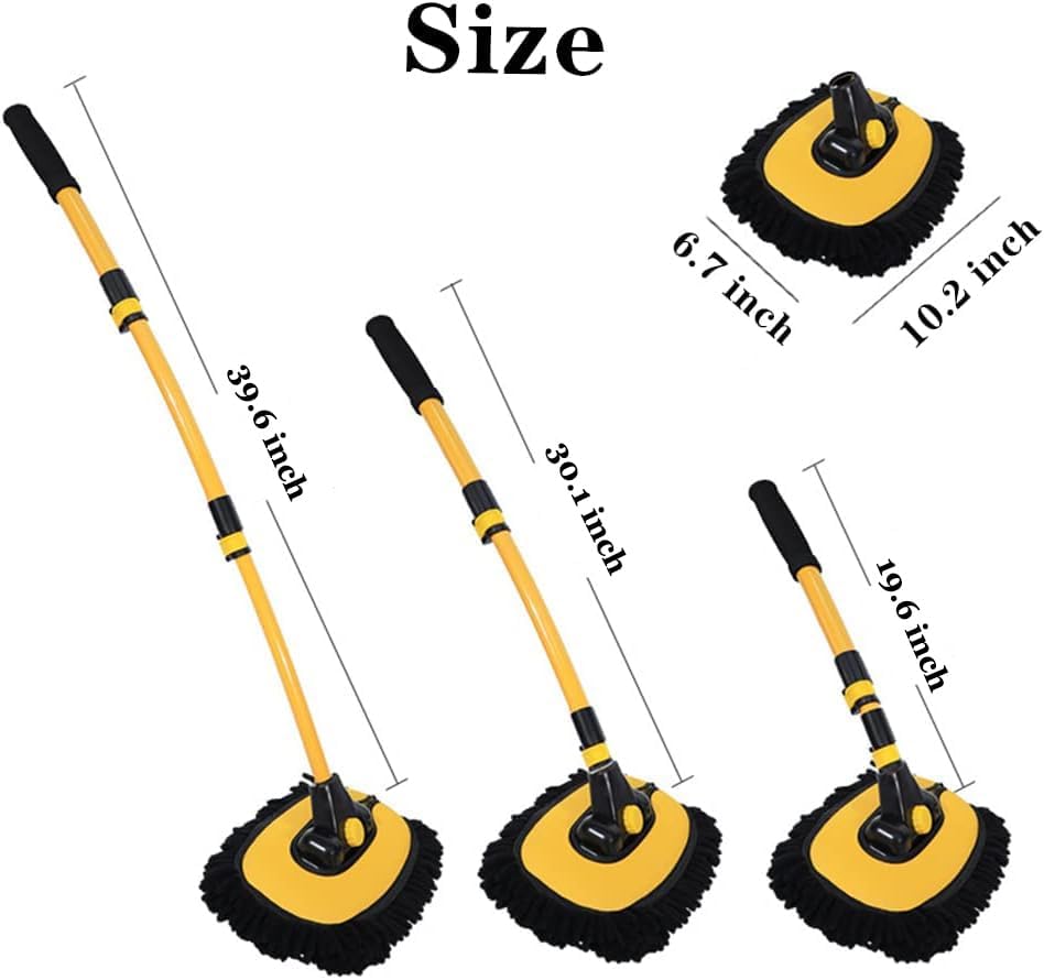 Car Wash Brush with Long Handle, Microfiber Towels Car Wash Kit Cleaning Supplies, Car Wash Mop