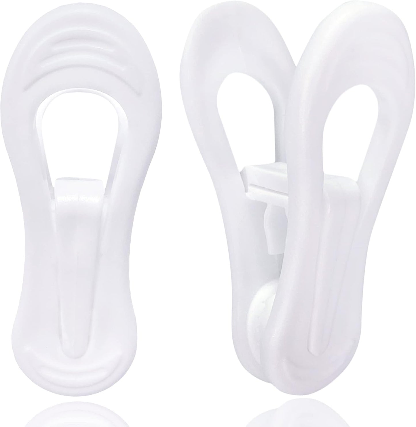 White Hanger Clips 60 Pack, Multi-Purpose Plastic Hangers Clips Perfect for Plastic Velvet Hangers