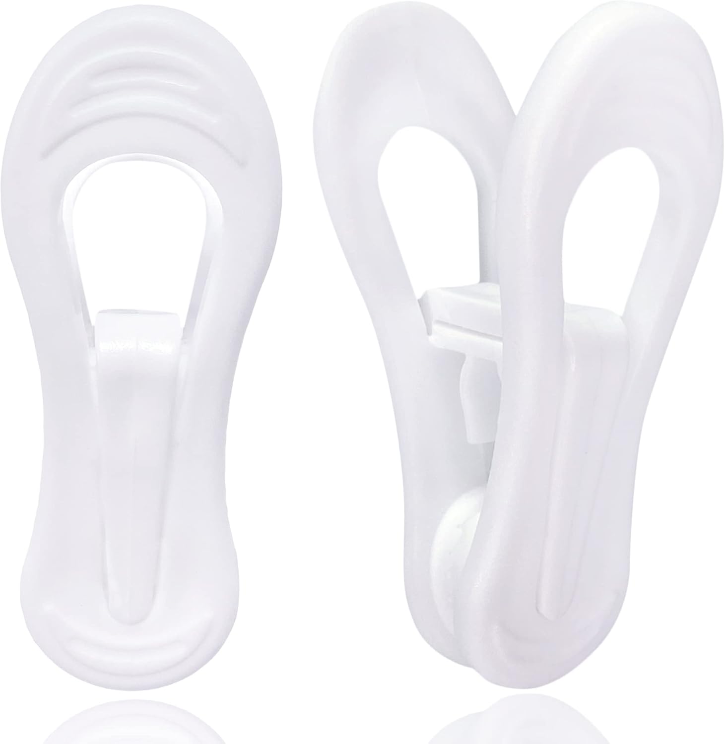 White Hanger Clips 60 Pack, Multi-Purpose Plastic Hangers Clips Perfect for Plastic Velvet Hangers