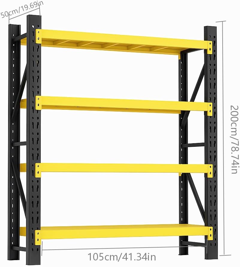 Storage Shelves Heavy Duty, Metal Garage Shelving Units, 4 Tier Storage Rack Shelf, Steel