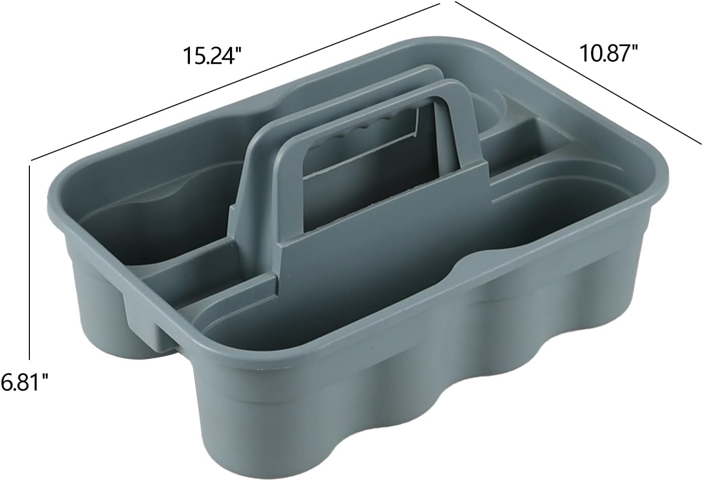 6 Pack Plastic 2 Compartments Cleaning Supplies Caddy, Commercial Carry Caddy Organizer with