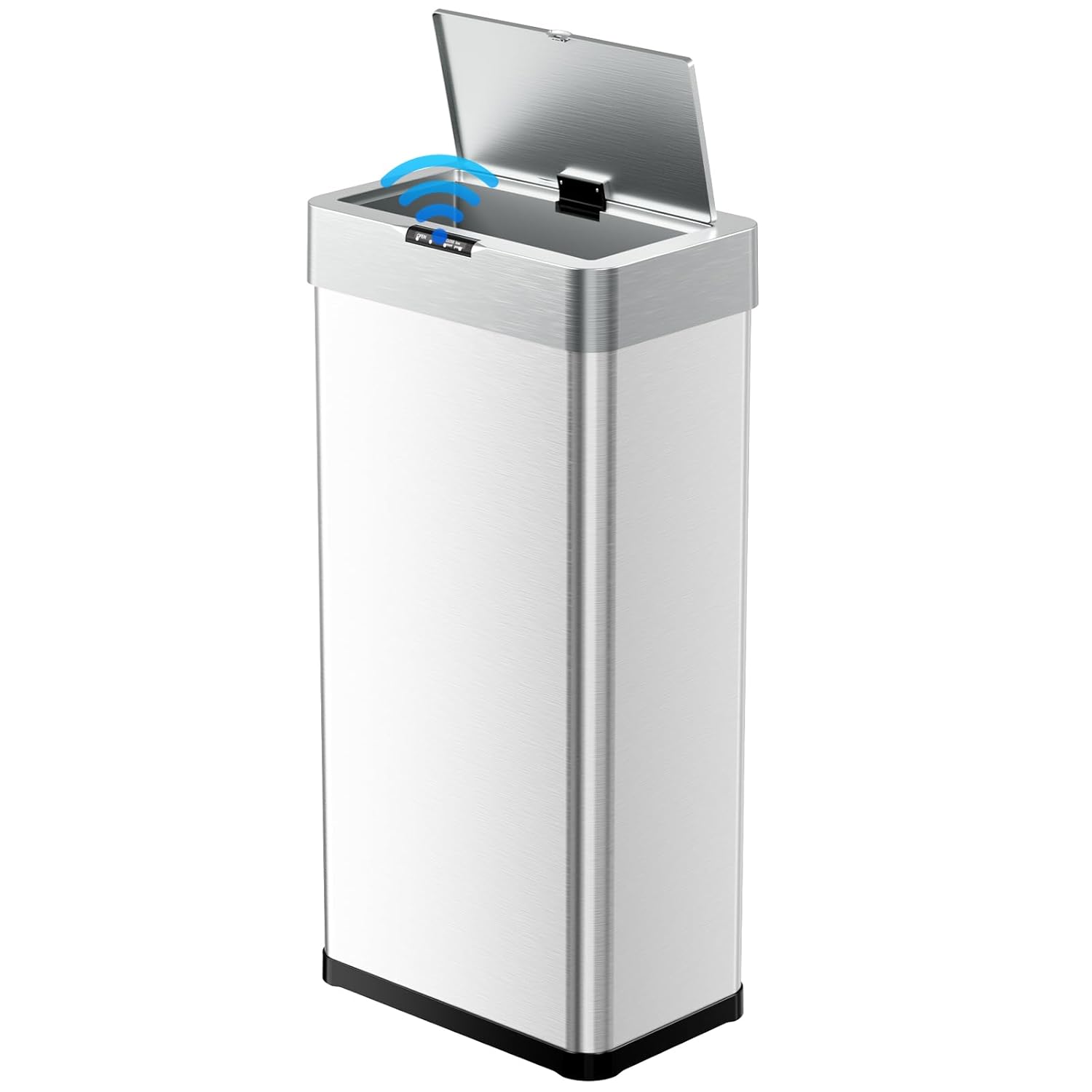 TLSUNNY 16 Gallon Motion Sensor Trash Can,Touchless Automatic Garbage Can,Brushed Stainless Steel