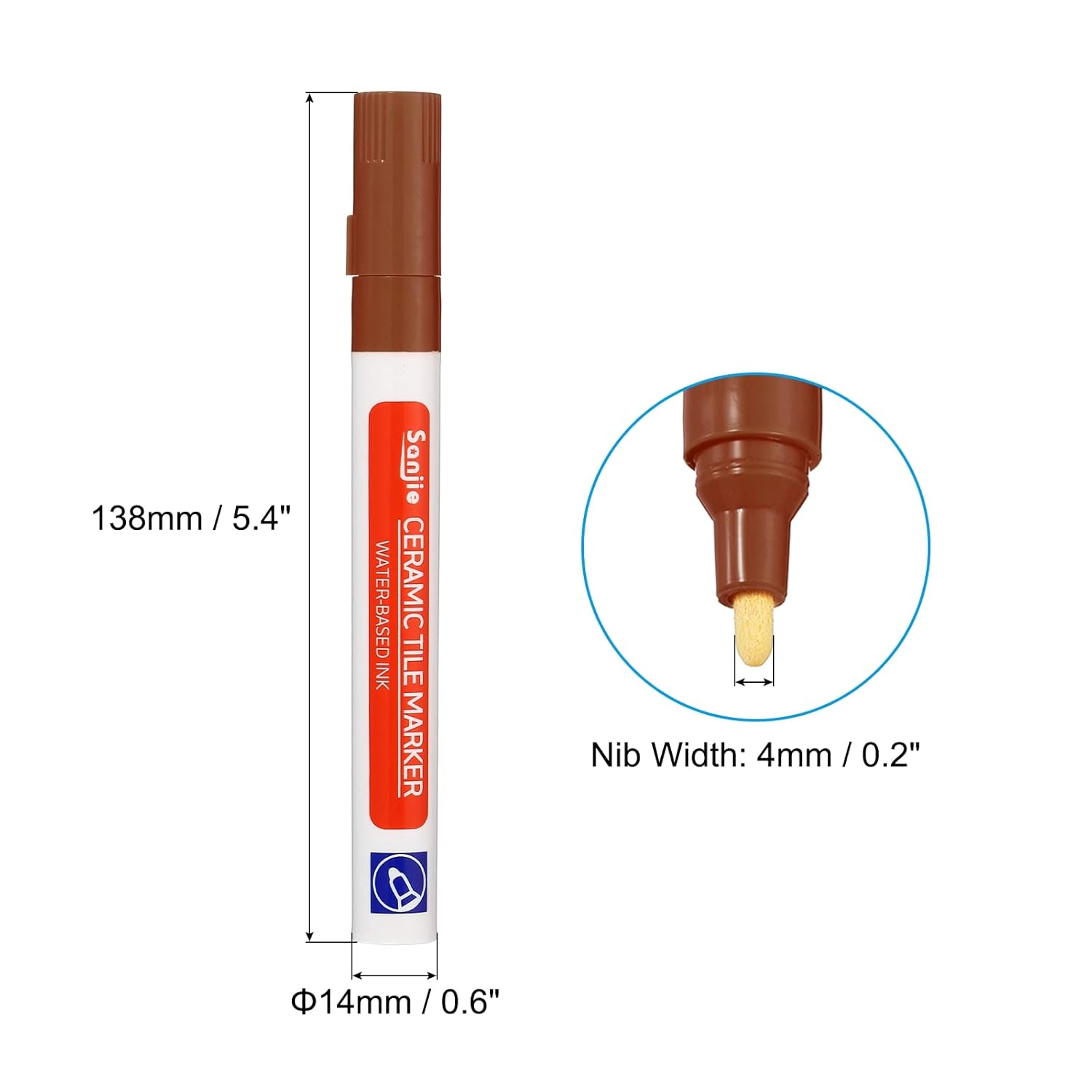 PATIKIL Grout Pen, 4 Pack Brown Tile Marker Waterproof Grout Sealer Pen Tile Repair Pens Paint Pens