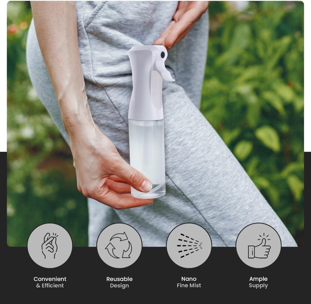 VIGOR PATH Continuous Spray Bottle for Hair – Fine Mist Mister for Hairstyling, Cleaning, Plants