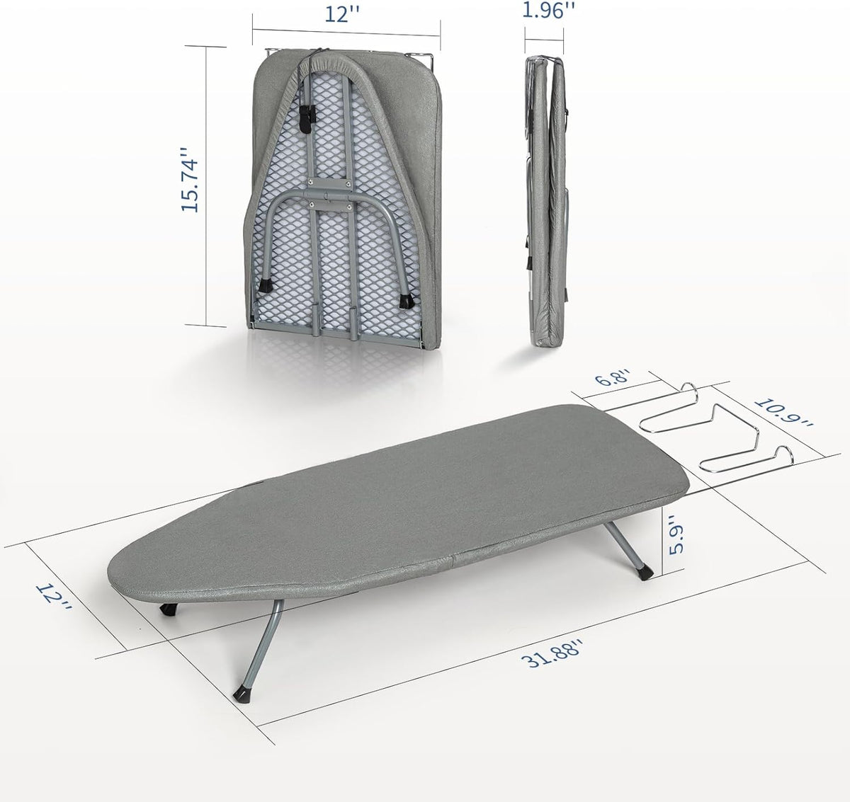 Tabletop Ironing Board with Iron Rest, Small Ironing Board Foldable with Heat Resistant Cover