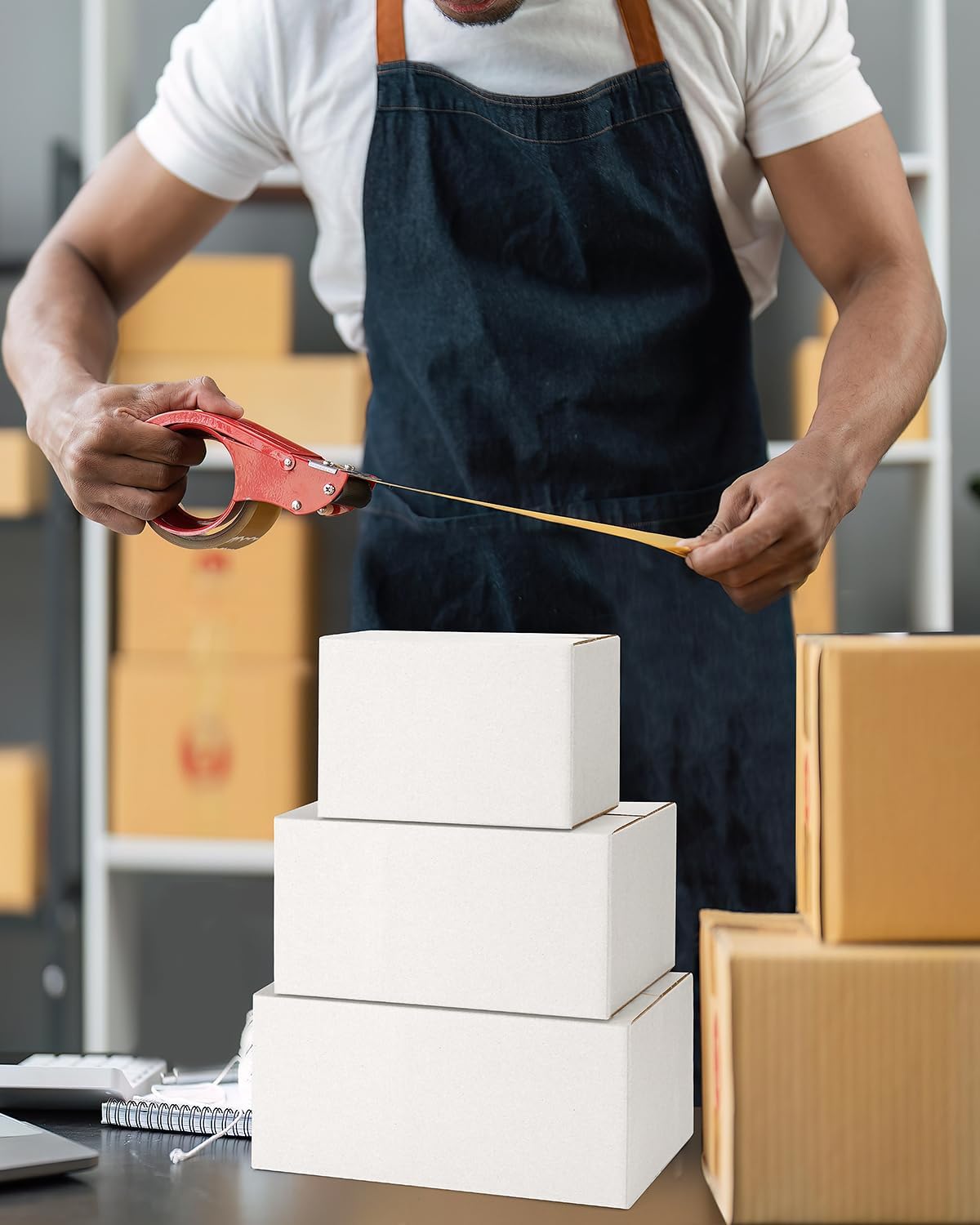 Assorted-Sizes-Shipping-Boxes-45-Pack: 6x4x4 & 8x6x4 & 9x6x4 Small-Shipping-Boxes-Mailers, White