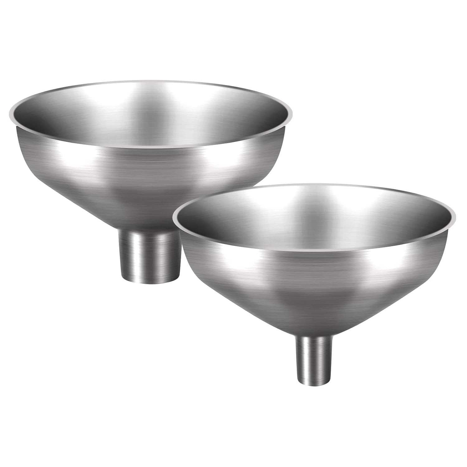 Stainless Steel Metal Funnel Set of 2, Kitchen Filling Funnel (0.5-inch Narrow Mouth) and (1-inch