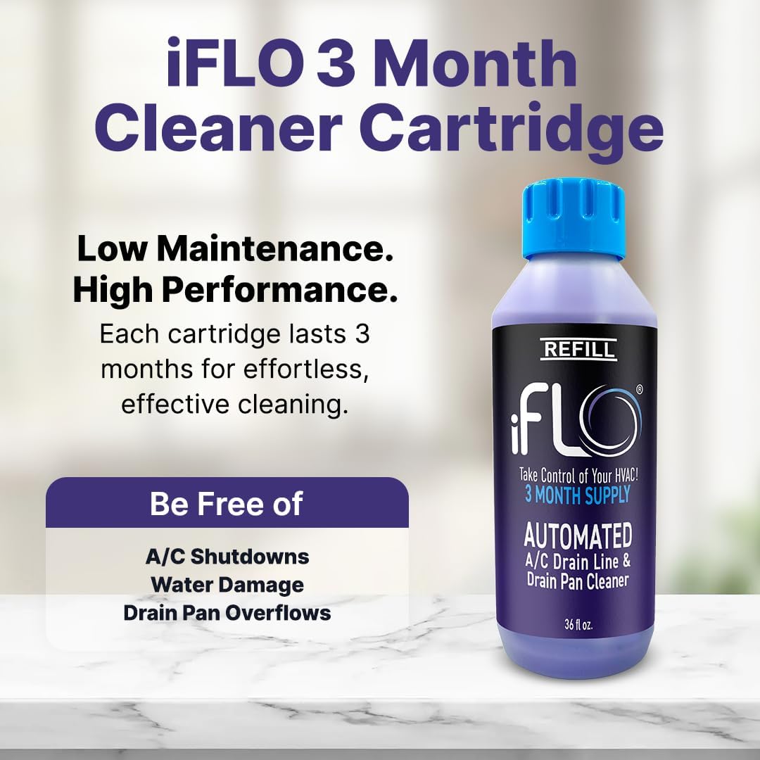 iFLO® Smart A/C Drain Line Cleaner and Drain Pan Cleaner Cartridge, Fast-Acting, Long-Lasting HVAC