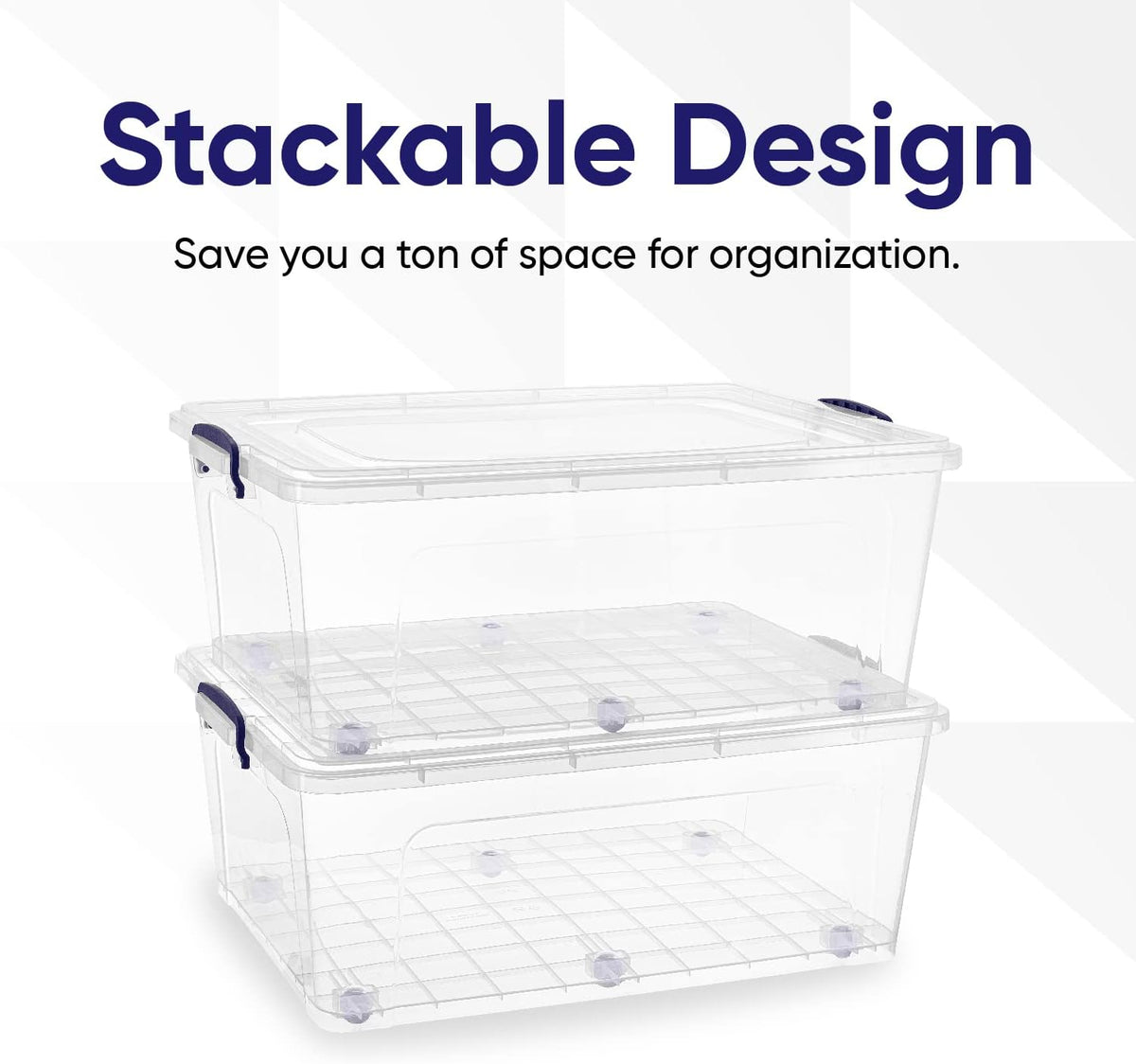 Superio Storage Bins with Lids, Clear Plastic Containers for Organizing, Stackable Totes, BPA Free