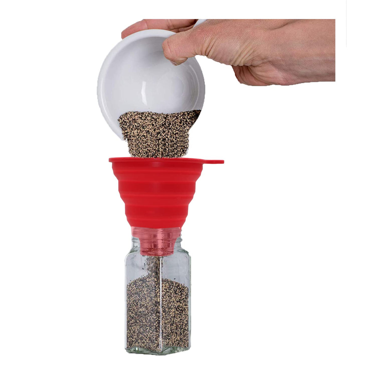 KongNai Silicone Collapsible Wide Mouth Funnel for Jars, Foldable Large Canning Funnel for Wide