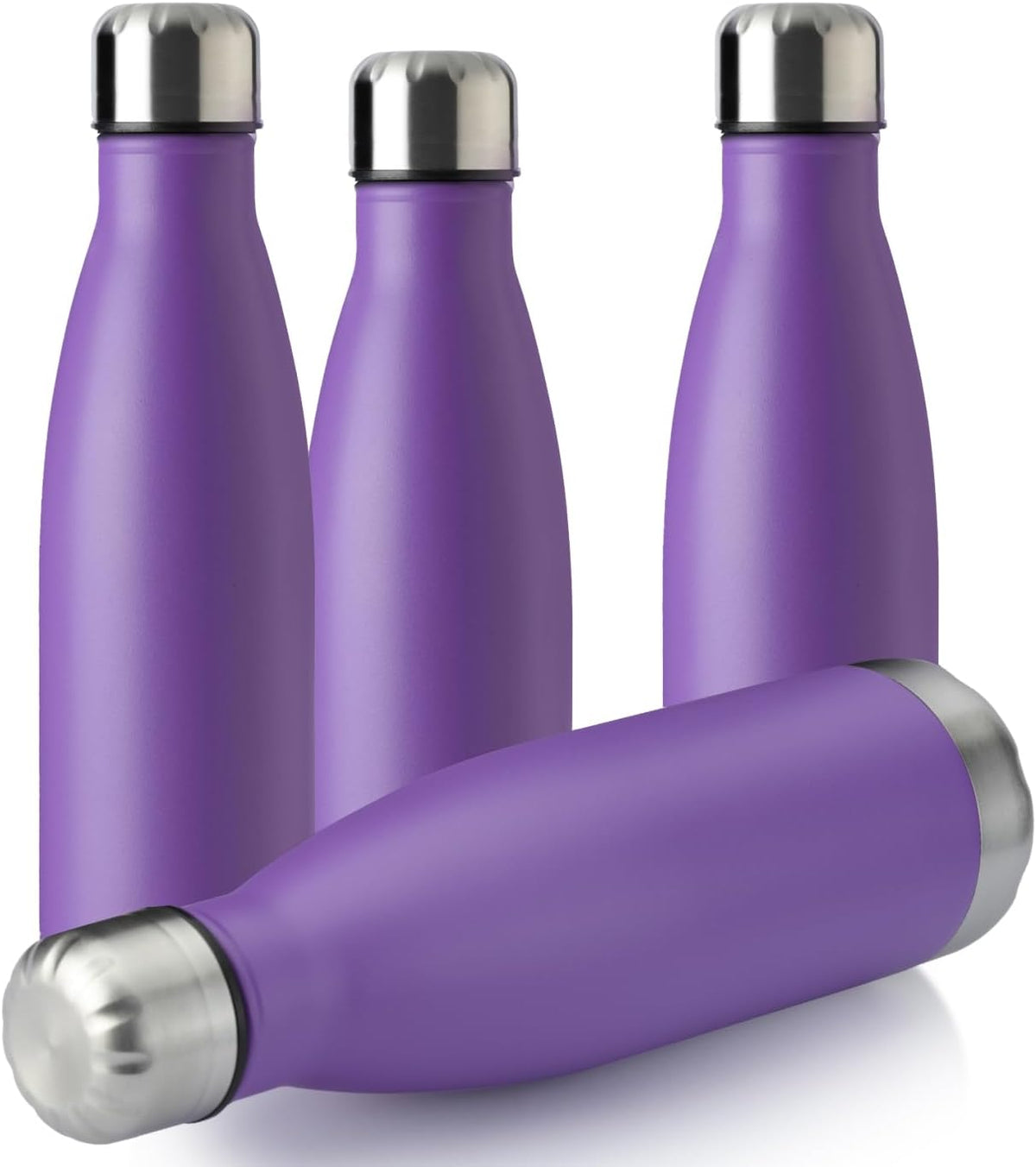 MEWAY 17oz Sport Water Bottle 4 Pack Vacuum Insulated Stainless Steel Leak-Proof Double Wall Cola