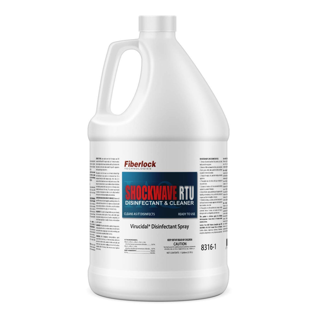 Fiberlock ShockWave RTU Disinfectant Cleaner, 1 Gallon, Ideal for Water Restoration & Flood