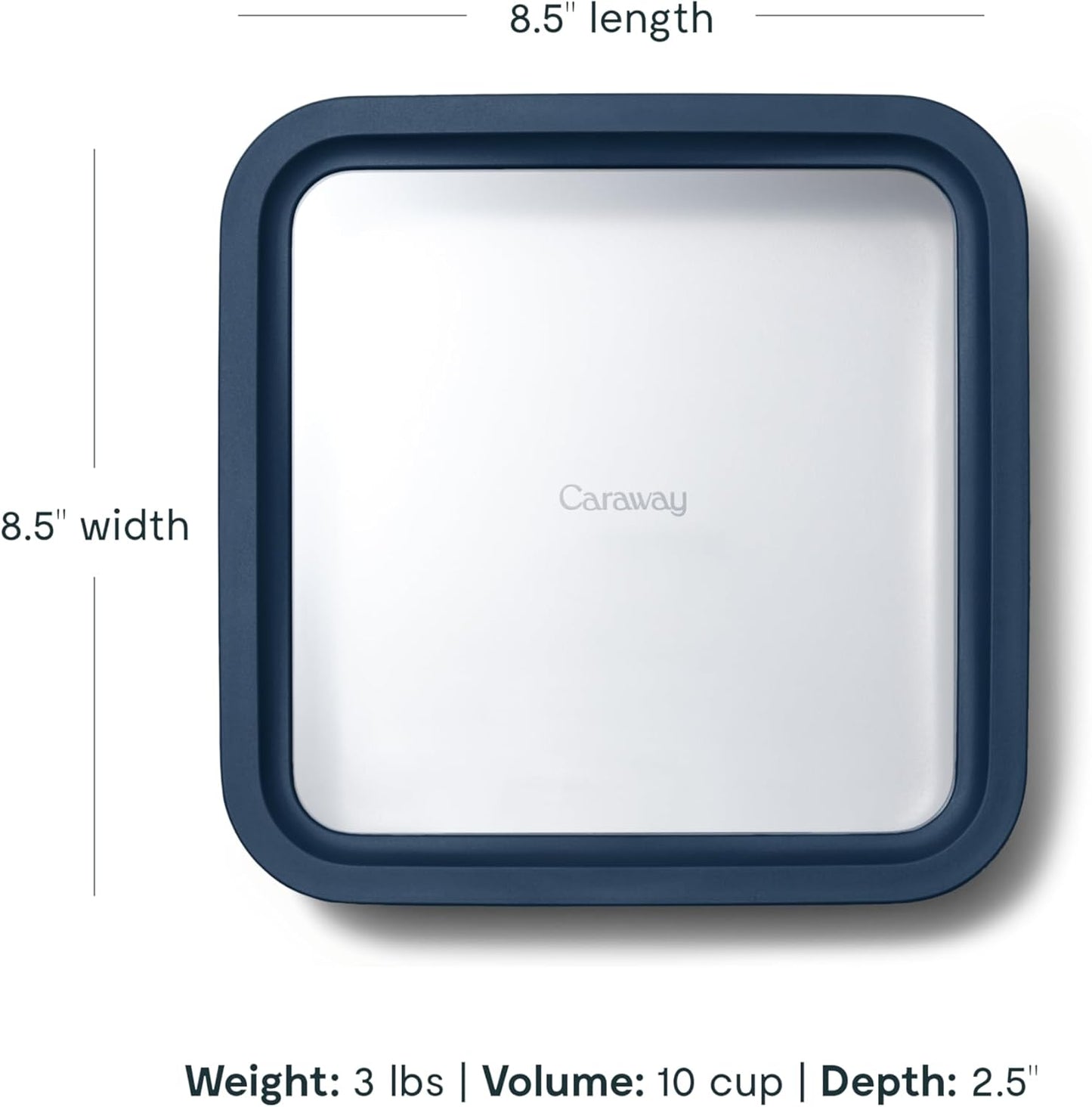 Caraway 2pc Glass Food Storage Set - 10 Cup Food Containers (2) - Ceramic Coated - Non Toxic, Non