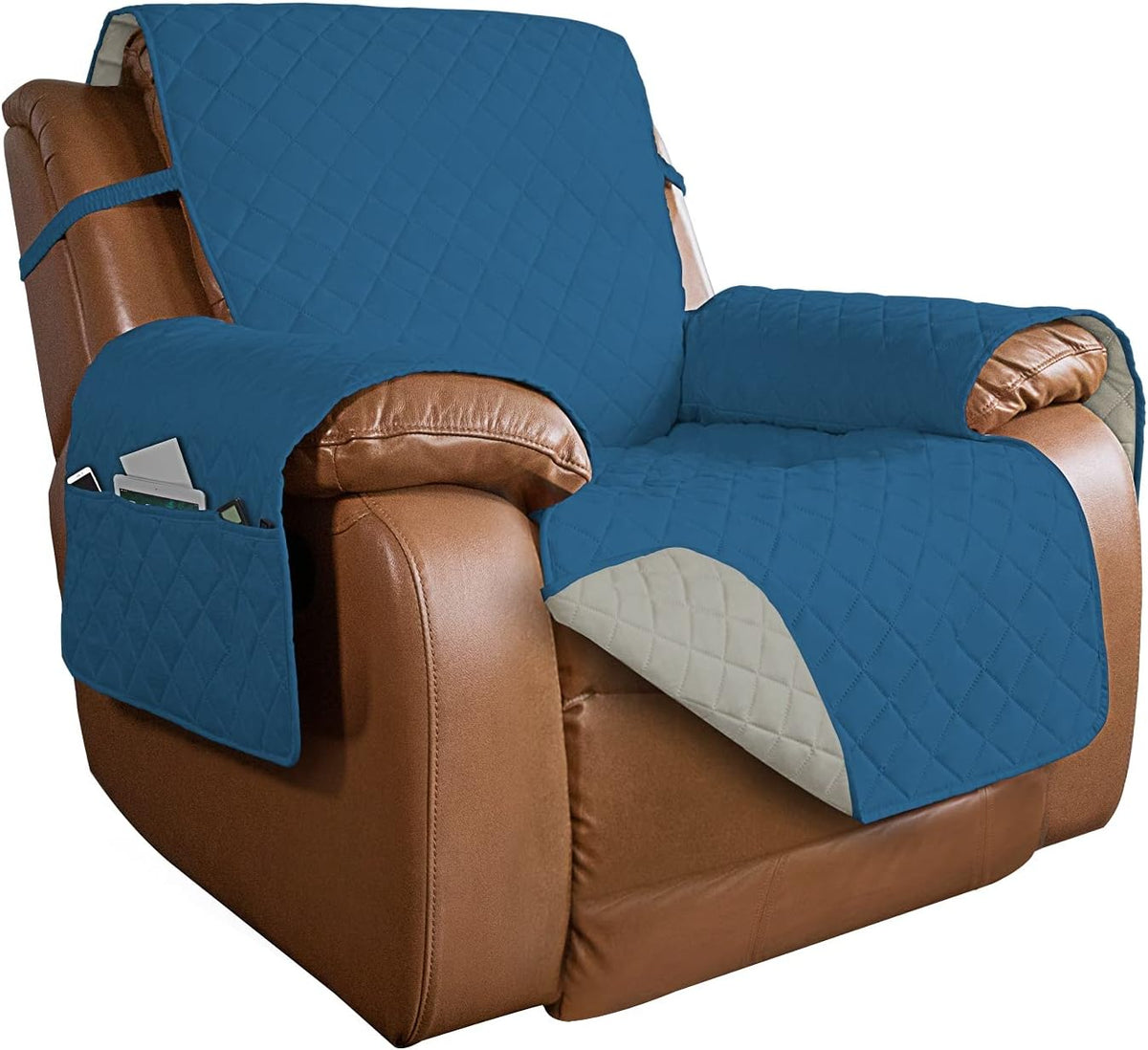 PureFit Reversible Quilted Sofa Cover, Water Resistant Slipcover Furniture Protector, Washable