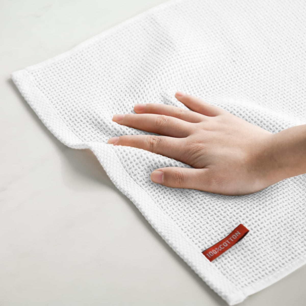 Artoid Mode 100% Cotton White Waffle Weave Kitchen Dish Cloths, 12x12 Inch Ultra Soft Absorbent