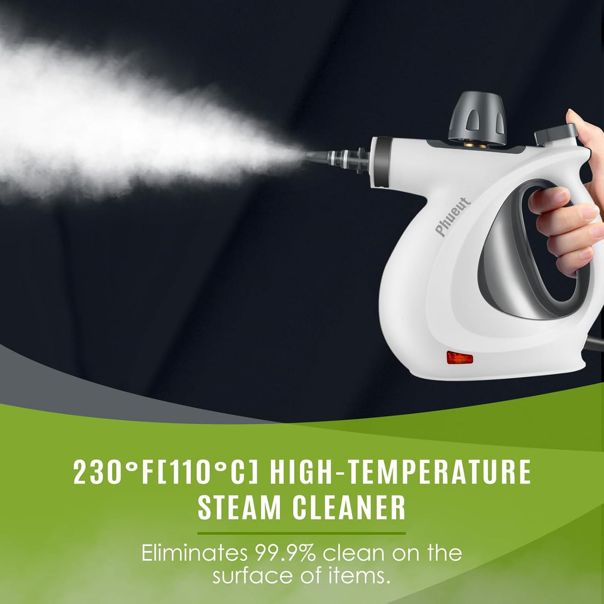 Pressurized Handheld Multi-Surface Natural Steam Cleaner with 12 pcs Accessories, Multi-Purpose