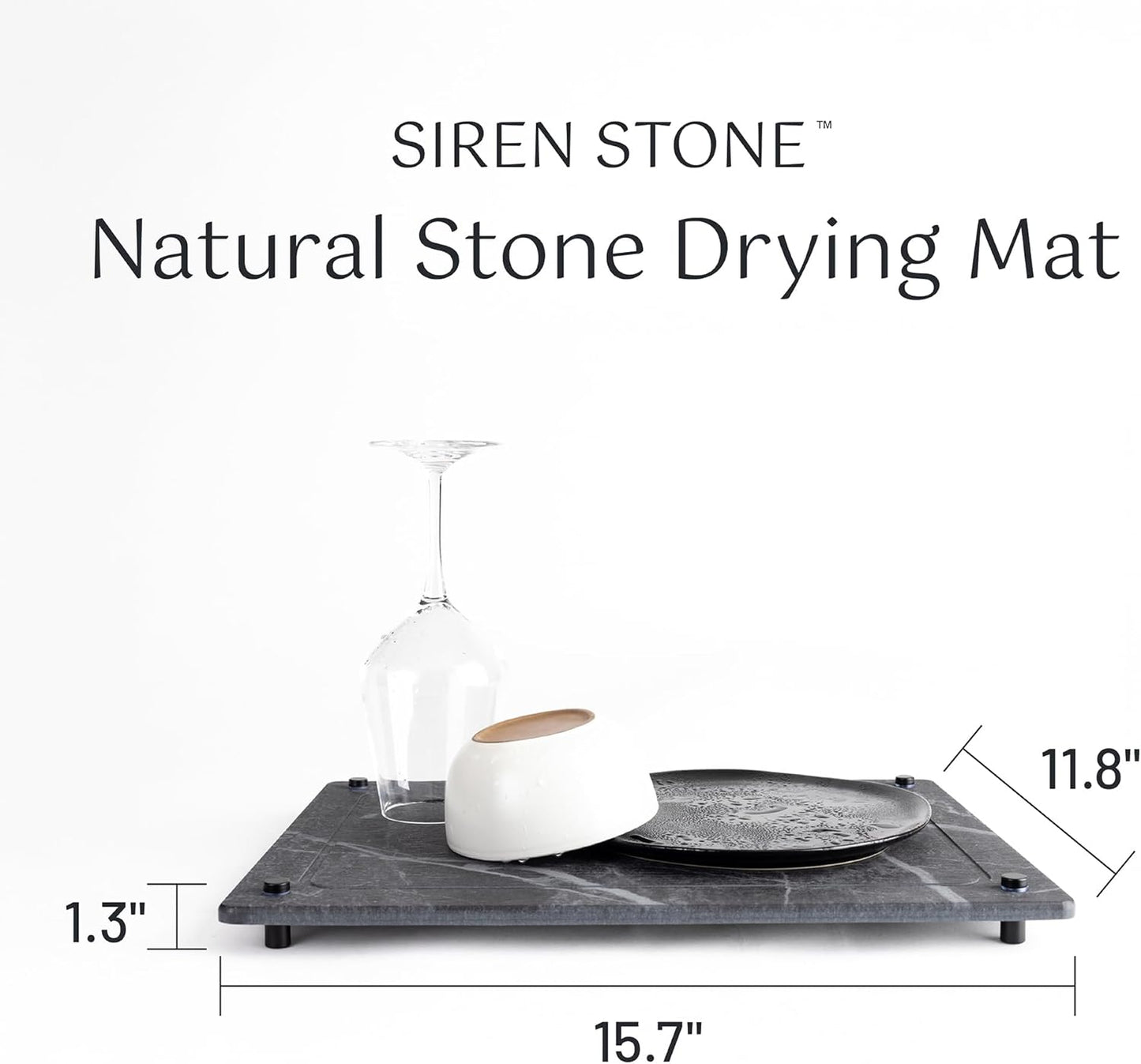 Natural Dish Drying Mat – Eco-Friendly, Rapid-Dry Technology | Modern Design | Non-Toxic | BPA-Free