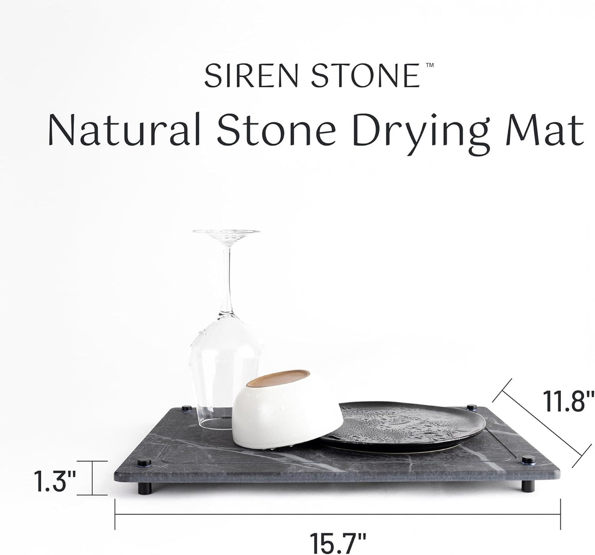 Natural Dish Drying Mat – Eco-Friendly, Rapid-Dry Technology | Modern Design | Non-Toxic | BPA-Free