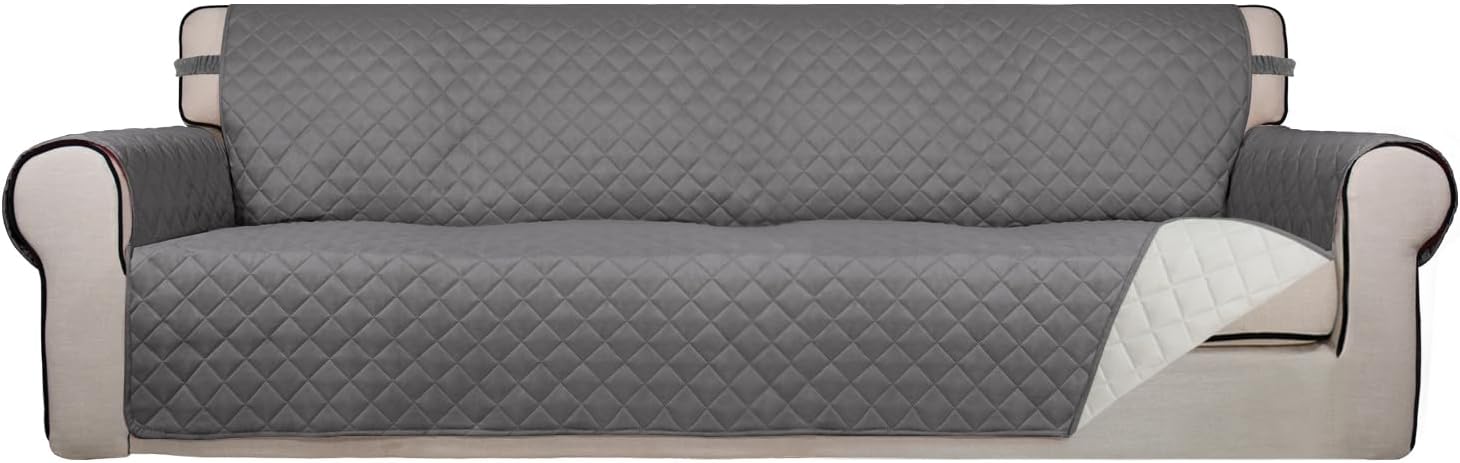 PureFit Reversible Quilted Sofa Cover, Water Resistant Slipcover Furniture Protector, Washable