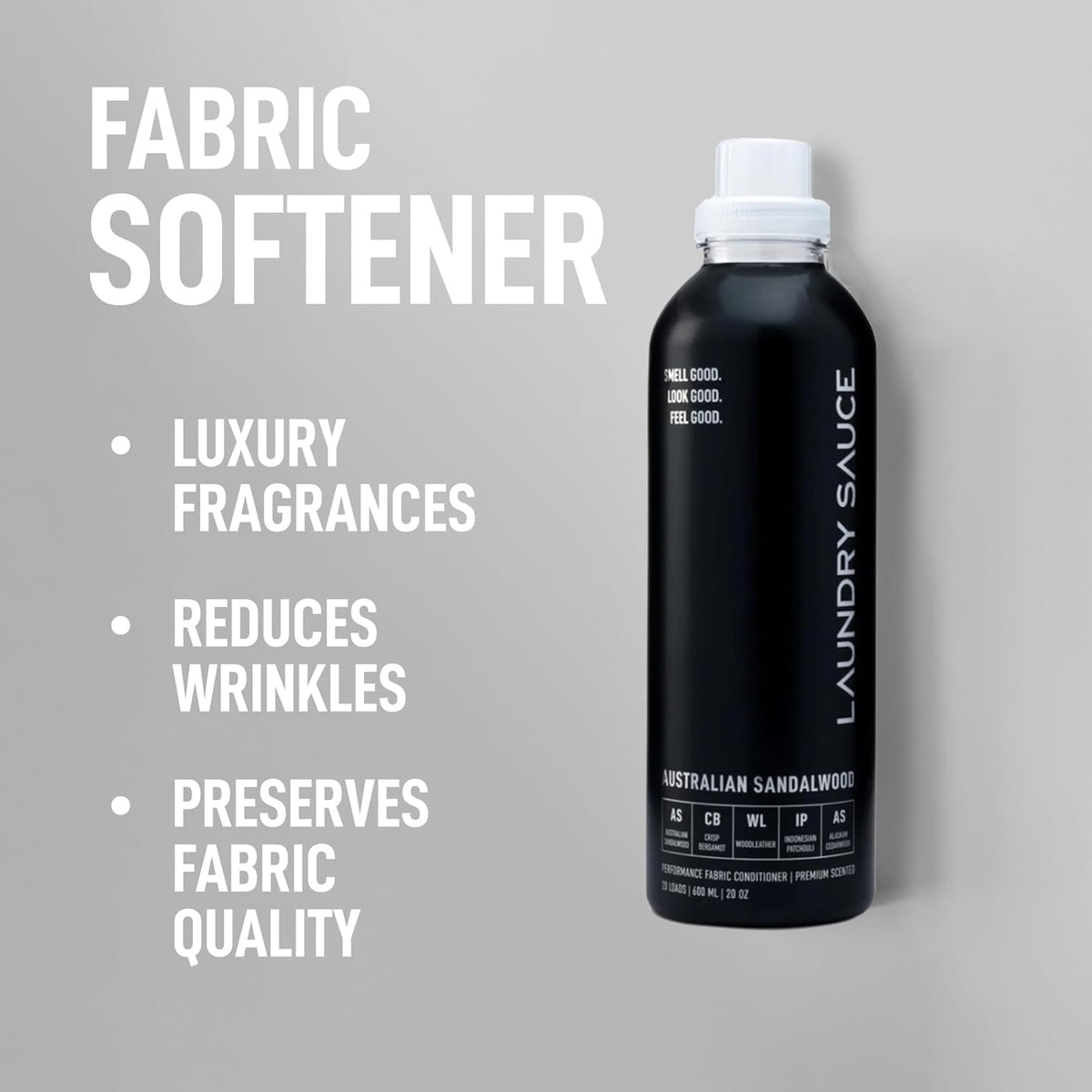 Laundry Sauce - Laundry Fabric Softener (Australian Sandalwood) Luxury Fragrance, Softens &